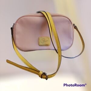 Vtg GUESS 1970s Pastel Pink Strap Camera Leandra Mini Crossbody Micro Bag